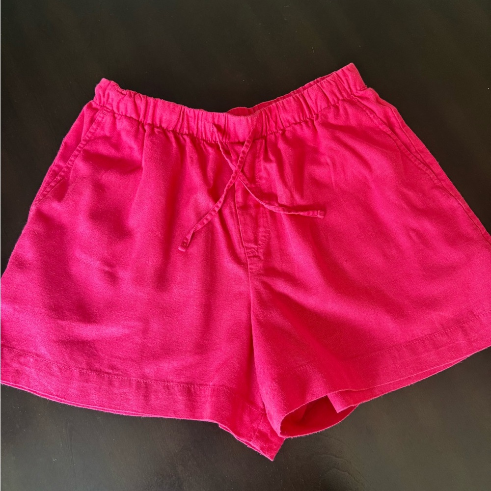 Linen GAP Women's Vibrant Pink Athletic Shorts